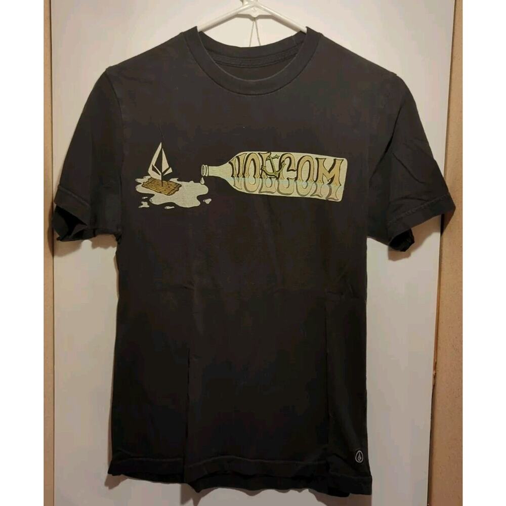 Volcom Message In A Bottle T-Shirt - Slim Fit - Mens Small - Black